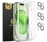 UNBREAKcable iPhone 15 Plus Screen Protector 3-Pack, Upgraded Dual-Tempered Glass + 3 Camera Lens Protectors, Military-Grade 9H Hardness, HD Clarity, Anti-Fingerprint, Case Friendly, 6.7 Inch