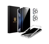 UNBREAKcable iPhone 15 Pro Max Privacy Screen Protector 2-Pack, Upgraded Dual-Tempered Glass + 2 Camera Lens Protectors, 25° Anti-Spy, Military-Grade 9H+, HD Clear, Anti-Fingerprint, 6.7 Inch