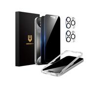 UNBREAKcable iPhone 15 Pro Privacy Screen Protector 2-Pack, Upgraded Dual-Tempered Glass + 2 Camera Lens Protectors, 25° Anti-Spy, Military-Grade 9H+, HD Clear, Anti-Fingerprint, 6.1 Inch