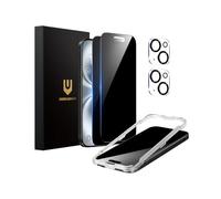 UNBREAKcable iPhone 16 Plus Privacy Screen Protector 2-Pack, Upgraded Dual-Tempered Glass + 2 Camera Lens Protectors, 25° Anti-Spy, Military-Grade 9H+, HD Clear, Anti-Fingerprint, 6.7 Inch