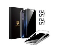 UNBREAKcable iPhone 16 Pro Privacy Screen Protector 2-Pack, Upgraded Dual-Tempered Glass + 2 Camera Lens Protectors, 25° Anti-Spy, Military-Grade 9H+, HD Clear, Anti-Fingerprint, 6.3 Inch