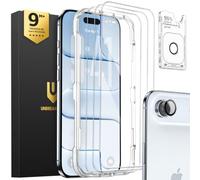 UNBREAKcable iPhone 17 Air Screen Protector 3-Pack, Upgraded Dual-Tempered Glass + 3 Camera Lens Protectors, Military-Grade 9H Hardness, HD Clarity, Anti-Fingerprint, Case Friendly, 6.5 Inch