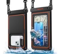 UNBREAKcable Large Waterproof Phone Pouch Floating [IPX8 Waterproof] [Up to 9.5"] [Sponge Cushion] Phone Case Dry Bag for iPhone 17 Air 16 15 14 13 12 11 Pro Max, Samsung Galaxy S25 S24 Ultra -2 Pack