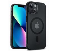 UNBREAKcable Magnetic Case for iPhone 13/ iPhone 14 compatible with MagSafe[Military Grade Shockproof][Non-Slip] Translucent Matte Back& Soft Silicone Airbag Bumper Phone Case for Apple 6.1"- Black
