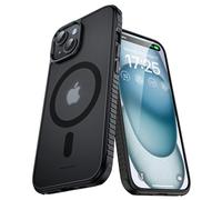 UNBREAKcable Magnetic Case for iPhone 15 [Compatible with MagSafe] [Military Grade Shockproof] [Non-Slip] Translucent Matte Back Soft Silicone Protective Case for iPhone 15, Black