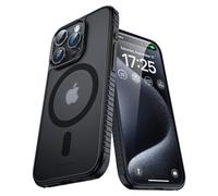 UNBREAKcable Magnetic Case for iPhone 15 Pro Max[Compatible with MagSafe] [Military Grade Shockproof] [Non-Slip] Translucent Matte Back Soft Silicone Phone Case Cover for iPhone 15 Pro Max 6.7"- Black