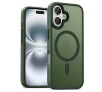 UNBREAKcable Magnetic for iPhone 16 Case 6.1-Inch, Compatible with MagSafe, Full Camera Protection, Built-in Magnetic Ring, Drop Protection Shockproof Slim Phone Cover-Dark Green
