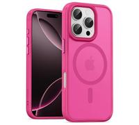 UNBREAKcable Magnetic for iPhone 16 Pro Max Case 6.9-Inch, Compatible with MagSafe, Full Camera Protection, Built-in Magnetic Ring, Drop Protection Shockproof Slim Phone Cover - Hot Pink
