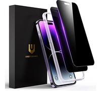 UNBREAKcable Privacy Screen Protector for iPhone 14 Pro Max, Shatterproof Tempered Glass [True 28°Anti Spy] [9H Hardness] [Easy Installation Frame] Private Protector for iPhone 14 Pro Max 6.7"-2 Pack