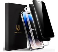 UNBREAKcable Privacy Screen Protector for iPhone 14 Pro, Shatterproof Tempered Glass [True 28°Anti Spy] [9H Hardness] [Easy Installation Frame] Private Protector for iPhone 14 Pro 6.1" -2 Pack