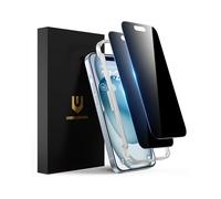 UNBREAKcable Privacy Screen Protector for iPhone 15, Anti-Spy Shatterproof Tempered Glass [True 28°Anti Spy] [9H Hardness] [Easy Installation Frame] Black Protector for iPhone 6.1" - 2 Pack