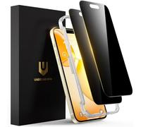 UNBREAKcable Privacy Screen Protector for iPhone 15, Full Coverage Anti-Spy Shatterproof Tempered Glass [True 28°Anti Spy] [Edge to Edge] [Easy Installation Frame] Black Protector for Apple iPhone 15