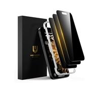 UNBREAKcable Privacy Screen Protector for iPhone 15 Plus, Shatterproof Tempered Glass [True 25°Anti Spy] [9H Hardness] [Easy Installation Frame] Private Protector for iPhone 15 Plus 6.7"-3 Pack