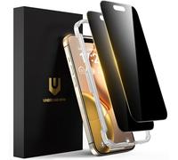 UNBREAKcable Privacy Screen Protector for iPhone 15 Pro, Full Coverage Anti-Spy Shatterproof Tempered Glass [True 28°Anti Spy] [Easy Installation Frame] Black Protector for Apple iPhone 6.1" - 2 Pack