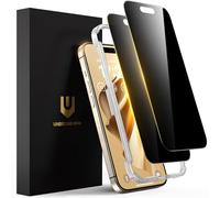 UNBREAKcable Privacy Screen Protector for iPhone 15 Pro Max, Full Coverage Shatterproof Tempered Glass [True 28°Anti Spy] [9H Hardness] [Installation Frame] Private Protector for iPhone 6.7"-2 Pack