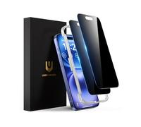 UNBREAKcable Privacy Screen Protector for iPhone 16, Anti-Spy Shatterproof Tempered Glass [True 28°Anti Spy] [9H Hardness] [Easy Installation Frame] Black Protector for iPhone 6.1" - 2 Pack