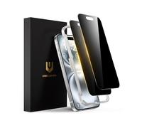 UNBREAKcable Privacy Screen Protector for iPhone 16 Plus, Anti-Spy Shatterproof Tempered Glass [True 28°Anti Spy] [9H Hardness] [Easy Installation Frame] Black Protector for iPhone 6.7" - 2 Pack