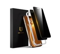 UNBREAKcable Privacy Screen Protector for iPhone 16 Pro, Full Coverage Anti-Spy Shatterproof Tempered Glass [True 28°Anti Spy] [Easy Installation Frame] Black Protector for Apple iPhone 6.3" - 2 Pack