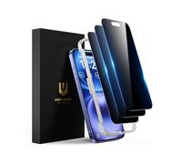 UNBREAKcable Privacy Screen Protector for iPhone 16, Shatterproof Tempered Glass [True 25°Anti Spy] [9H Hardness] [Easy Installation Frame] Private Protector for iPhone 16 6.1"-3 Pack