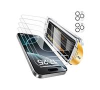 UNBREAKcable Screen Protector for iPhone 16/15/Pro/Max/Plus Screen Protector-4 Packs 【9H Hardness】【Easy Installation 】【Anti-Fingerprint 】 Tempered Glass Full Coverage