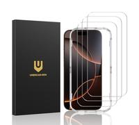 UNBREAKcable Screen Protector for iPhone 16 Pro - 3 Pack, Double Shatterproof HD Tempered Glass [Full Coverage] [Easy Installation Frame] [9H Hardness] [Case Friendly] for Apple 6.3"