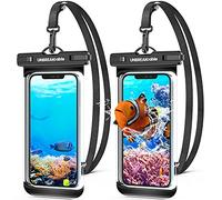 UNBREAKcable Waterproof Phone Pouch-2 Pack IPX8 Waterproof Phone Case for iPhone 16 15 14 13 12 11 Pro Max & Samsung S25 S24 S23-Dry Bag & Travel Essentials for Beach, Pool, Kayak & Cruise-7" Black
