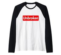 Unbroken Motivational Body Mind Strong Gym Freedom Peace Raglan Baseball Tee
