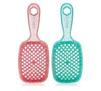 UNbrush Detangling Hair Brush Glitter Duo RUBY & TURQUOISE