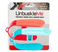 UnbuckleMe Car Seat Buckle Release Tool - As Seen on Shark Tank - Makes it Easy to Unbuckle a Child's Car Seat - Easy Tool for Parents, Grandparents & Older Children (2 Pack, Blue & Red)