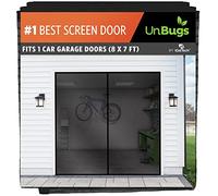 UnBugs Garage Screen Doors for 1 Car Garage - Fits Single Garage Doors up to 8 Feet Wide x 7 Feet Tall MAX - Pet & Kid Friendly, Self-Closing - Hands Free Magnet Closure Keeps Bugs Out & Breeze in