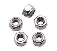 UNC 1/2-13 inch Nylon Inserted Hex Locknuts （10 Pack), 304 18-8 Stainless Steel lock nut, Finish Hex lock Nut