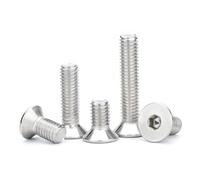 UNC 2#-56 4#-40 6#-32 8#-32 10#-24 1/4-20 5/16-18 304 A2 Stainless Steel Hex Hexagon Socket Flat Countersunk Head Screw Bolt(6-32-20pcs,3/4")