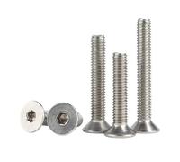 UNC US 2#-56 4#-40 6#-32 8#-32 10#-24 304 Stainless Steel Hex Hexagon Socket Flat Countersunk Head Screw Bolt(1-1/2",8-32(10pcs)