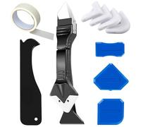 uncakil Caulking Tool Caulk Remover Grout Removal Tools,Multi 3 in 1 Caulking Tough Sealant Glass Glue Angle Scraper Cleaner,for Bathroom,Stove Gap Covers,Toilet Seat Cover,Home Improvement (11 Pcs)