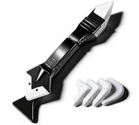 uncakil Caulking Tool Caulk Remover Grout Removal Tools,Multi 3 in 1 Caulking Tough Sealant Glass Glue Angle Scraper Cleaner,for Bathroom,Stove Gap Covers,Toilet Seat Cover,Home Improvement (Black)