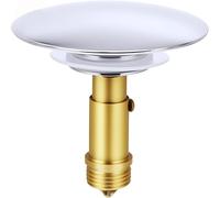 uncakil Pop Up Click Clack Sprung Plug Stopper,Basin Sink Clicker Pop Up Bolt,Sink Drain Stopper Click Clack Brass Spring Plug Replacement for Most Bathroom Sinks,Tubs,and Basin Drains 66mm(Golden)
