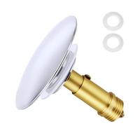 uncakil Pop Up Sink Plug Replacement Click Clack Sprung Stopper,Basin Sink Clicker Bolt,Drain Stopper Brass Spring Plug for Most Bathroom Sinks,Tubs,and Basin Drains 66mm(Golden+2*Spare washers)