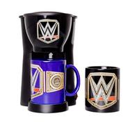 Uncanny Brands WWE Single Cup Coffee Maker Gift Set with 2 Mugs - Jolt Up Like A Champion