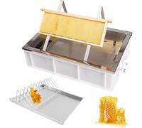 Uncapping Station for Beekeeping, Stainless Steel Tray with Plastic Tub, Essential Honey Harvesting Tool for Farms and Bee Breeding