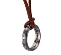 Uncharted 4 Nathan Drake Engraved Ring Adjustable Brown Leather Cord