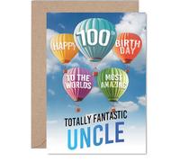 Uncle 100th Birthday Card, Most Amazing Hot Air Balloon