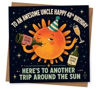 Uncle 48th Birthday Card - Funny Moonshine Sun Design for Him