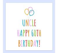 Uncle 60th Birthday Card - 5+ Style Choices - 60th Birthday Card For Uncle 60th - From Niece or Nephew - Funny, Cute, Adult (STYLE 2)