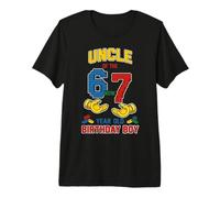 Uncle 67 Meme Birthday 7 Years Old Building Blocks Bricks Premium T-Shirt