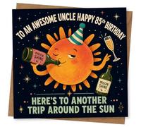 Uncle 85th Birthday Card, Funny Moonshine Sun Design, To an Awesome Uncle Happy 85th Birthday, Card for