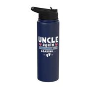 Uncle Again 2027 Second Time Uncle Pregnancy Announcement Stainless Steel Insulated Water Bottle