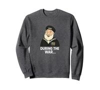Uncle Albert-Inspired “During The War” Quote Design Sweatshirt, Adult Unisex, Dark Heather Grey, Medium