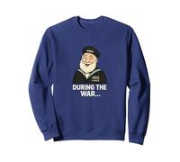 Uncle Albert-Inspired “During The War” Quote Design Sweatshirt, Adult Unisex, Navy Blue, X-Large