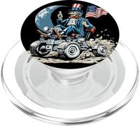 Uncle America on Moon with Vehicle and Earth PopSockets PopGrip for MagSafe
