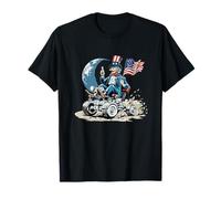 Uncle America on Moon with Vehicle and Earth T-Shirt